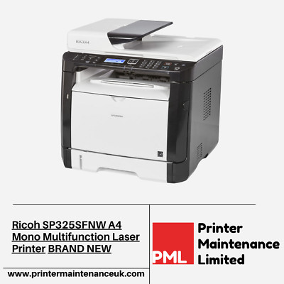 Ricoh SP325SFNW A4 Mono Multifunktions Laserdrucker Kopieren Scannen Fax Neu in OVP Neu