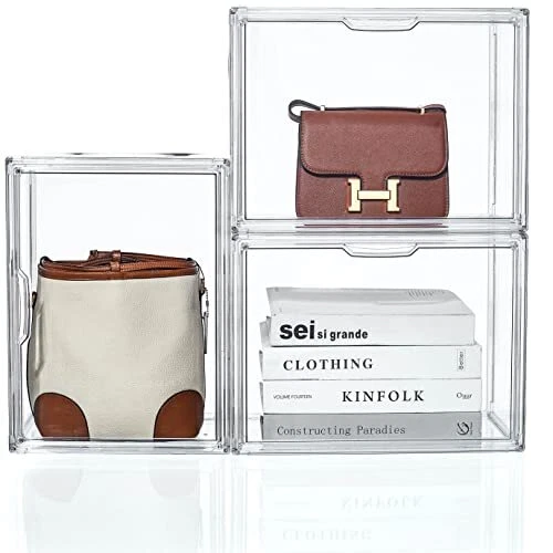 Purse and Handbag Storage Organizer for Closet Clear Acrylic X