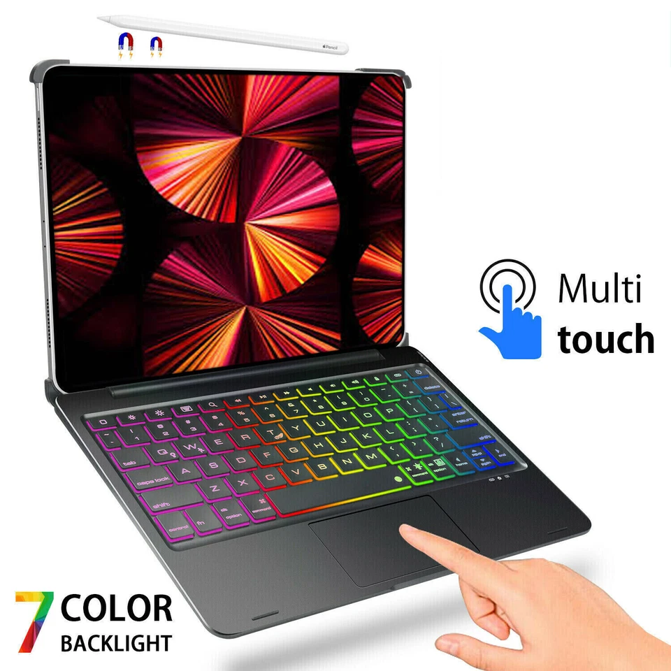 Touchpad Keyboard Case with Rotate For iPad Pro 11" 7/8/9/10th Gen Air 4 5 US - Image 3 of 4