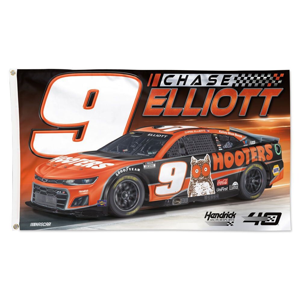 Chase Elliott #9 Hooters Nascar Double-Sided 3x5 Flag Free shipping - Main Image