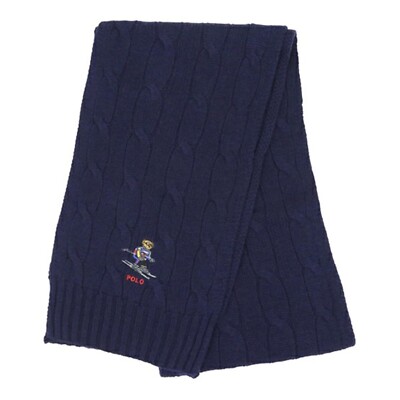Polo RalphLauren| (BEAR SCARF (PC1036-001)) Polo Ralph Lauren Polo Bear Preppy Bear Cable-Knit Scarf