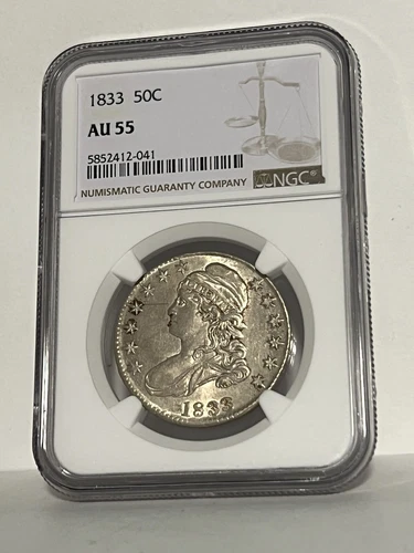 1833 CAPPED BUST HALF DOLLAR 50C NGC AU 55