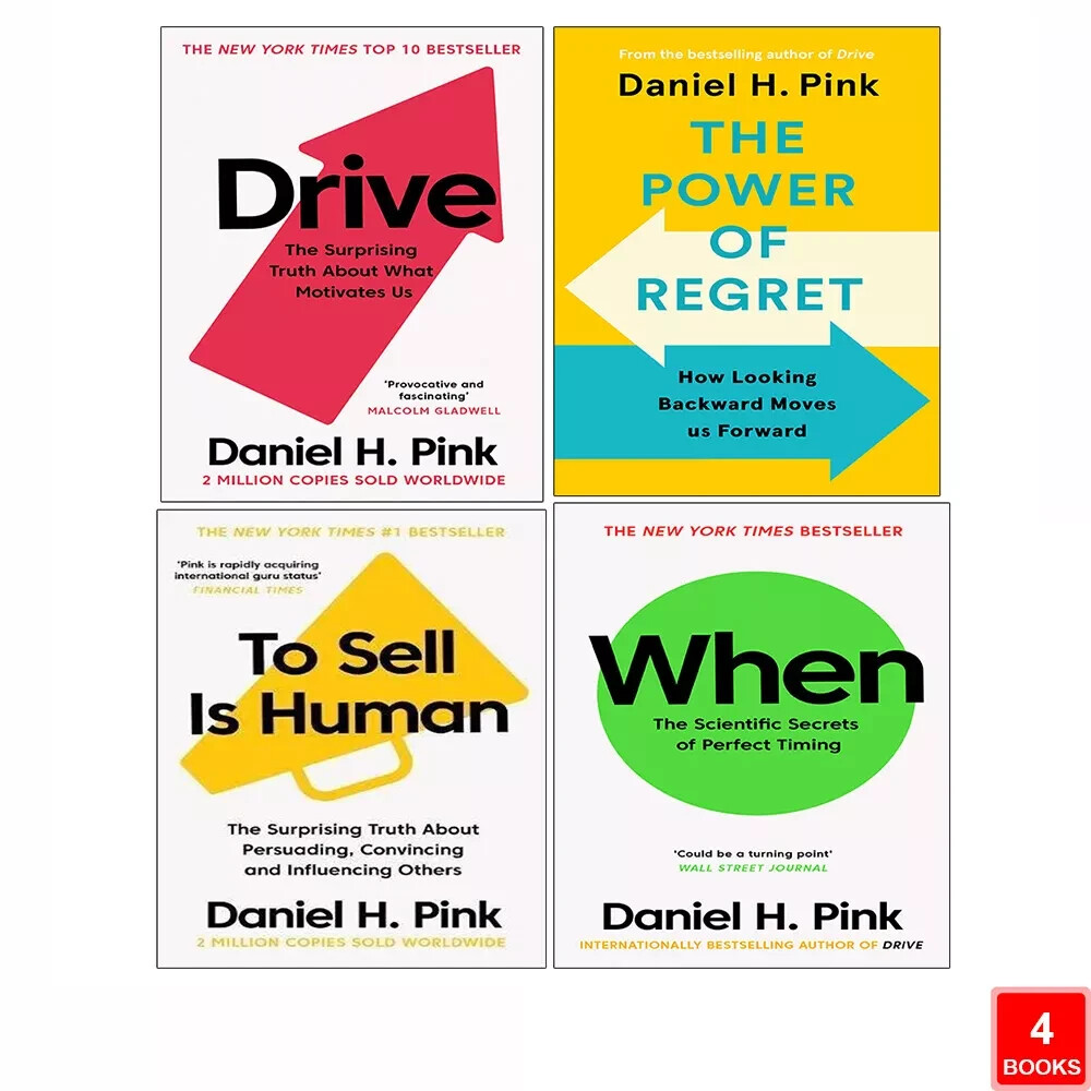 Daniel H. Pink Collection 4 Books Set Power of Regret, When, Drive,To Sell is