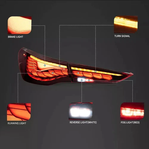 Pair 2020-24 CSL Style LED Tail Lights For BMW 4 Series G22 G23 G26 Sequential - Picture 5 of 10