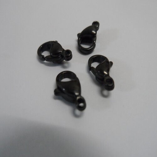 20pcs Stainless steel Black 9mm Connector Lobster clasp accessories DIY Jewelry - Photo 1/4