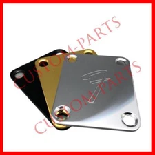 70s NECK PLATE Fender Vintage "F" Logo Strat Tele Guitar Bass Screws Parts Bolt