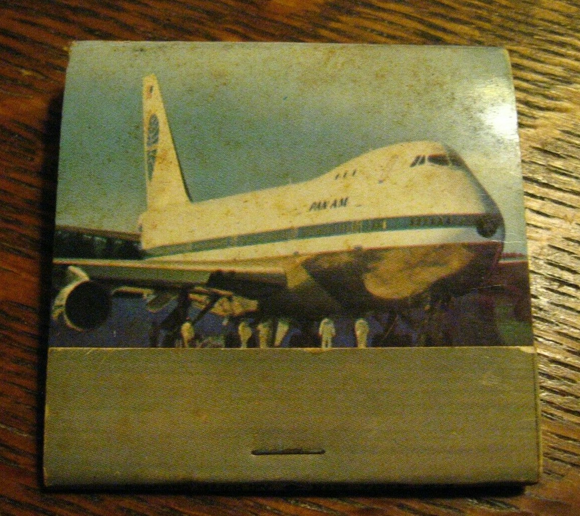 Pan Am American Airlines Matchbook - Vintage Boeing 747 PAA