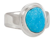 Navajo Native American Kingman Turquoise Ring Size 8 1/4 by Piaso SKU230593
