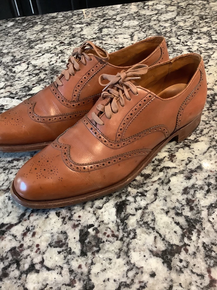 MADE IN ENGLAND COLE HAAN WINGTIP SHOES 12d Crocket Jones Edward Green - Image 3 of 4