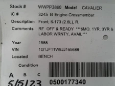 Passenger Crossmember/K-Frame Front 6-191 3.1L Fits 87-91 BERETTA 1960798