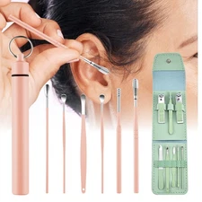 6 Pcs Ear Wax Removal Tool Set with Storage Tube + Nail Cipper Set of 8 Pieces.