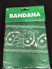 Square Paisley Bandana  Green/White  St Patrick's Day  Costume Accessory