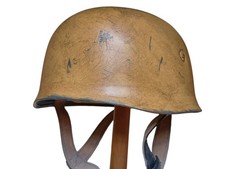 WW2 Stahlhelm M38 for LW paratroopers, sand camo, heavily aged - Size 3 (59-60)