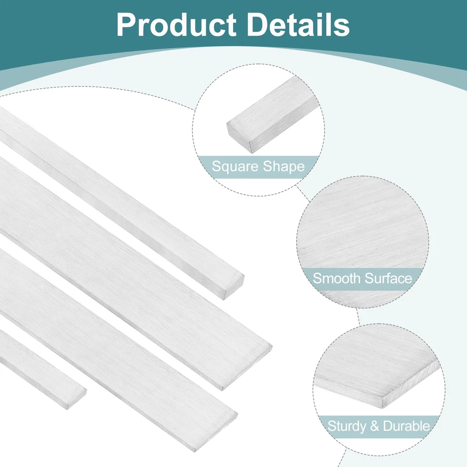 Barra plana de acero inoxidable 316L 4 piezas de 1/8" de espesor 3/8" de ancho 12" de largo Foto 4 de 4