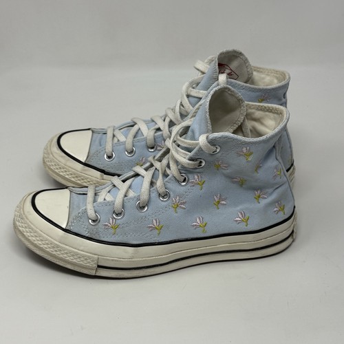 Converse All Star Chuck 70 High Shoes Womens 8 Blue Floral Embroidered Sneakers - Picture 6 of 18