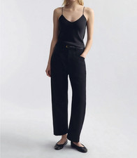 Nili Lotan Shon 100 Virgin Wool Jet Black Pants Size 8 590. NWOT