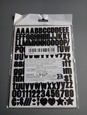 15 Sheet Small Letter Stickers - 1/2 Inch Black Vinyl Self Adhesive Alphabet ...