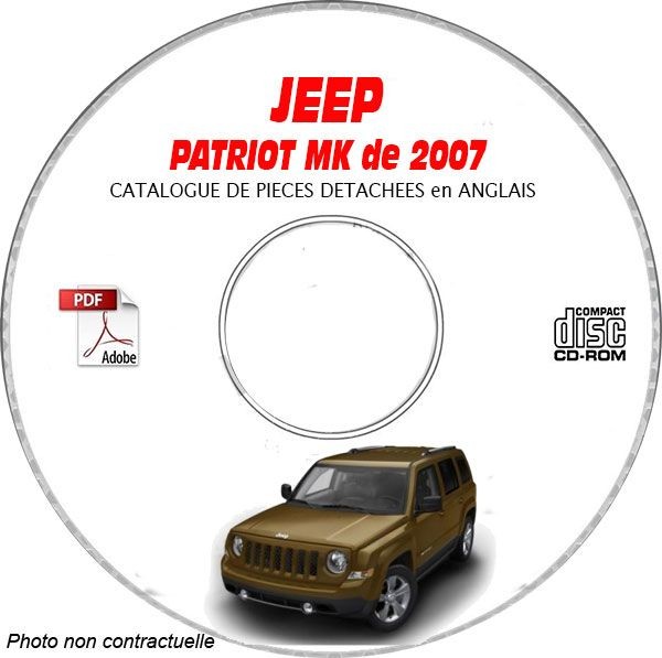 Catalogue de pièces pour Jeep Patriot 2007 sur CD-ROM en anglais