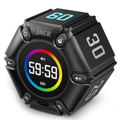 Jack Pomodoro Timer - Productivity Cube, Visual Focus Timer, Mute Real Black