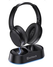 Swiitech Wireless TV Headphones Charging Dock Bluetooth 5.3 No Delay Open Box