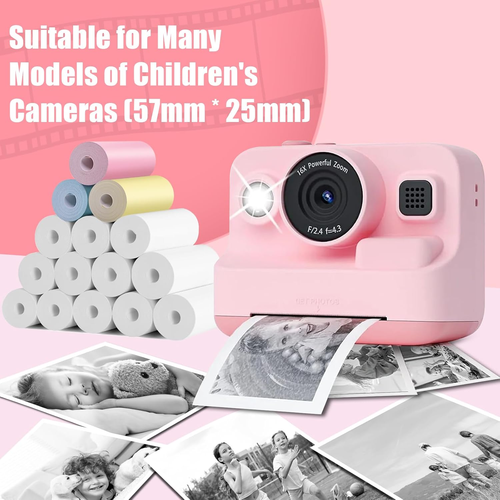 15 Rolls Thermal Printer Paper for Kids Instant Print Camera, 12 White and 3 - Picture 6 of 12