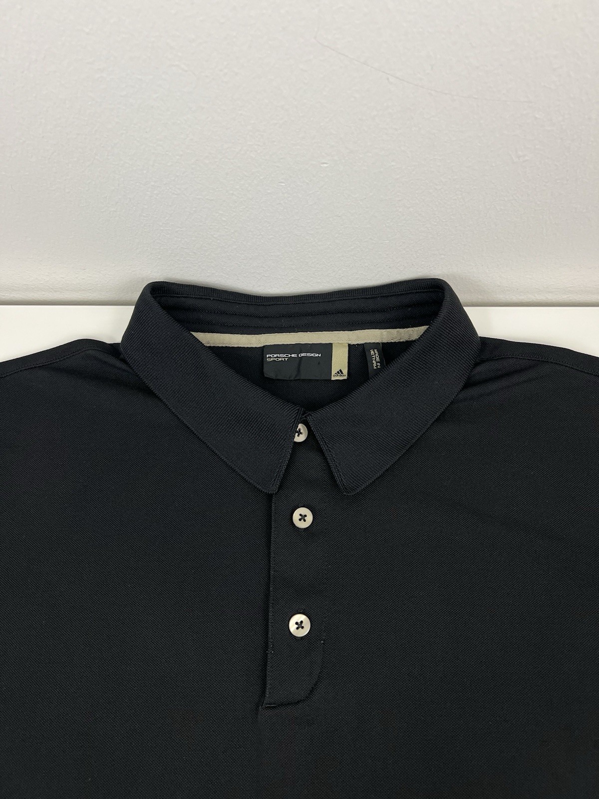Adidas Porsche Design Black Polo Shirt Mens Size XL Short Sleeve Boxy Pullover image 4