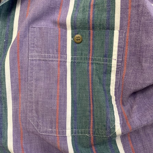 Camisa De Colección World Island Grande Para Hombre Multi Rayas Manga Larga Abotonada Años 90 - Imagen 4 de 7