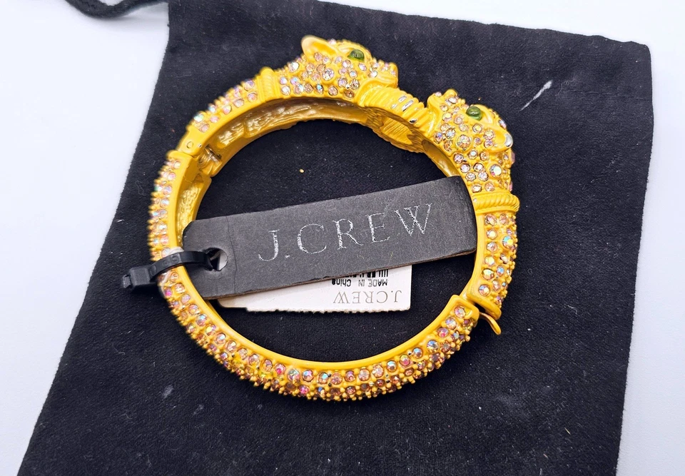 J. Pulsera Crew Leopard Jaguar Statement. Esmalte. Diamantes de imitación. jcrew Foto 2 de 4