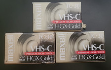 Maxell HGX-Gold TC-30 VHS-C Premium High Grade Camcorder Cassettes - Lot of 3