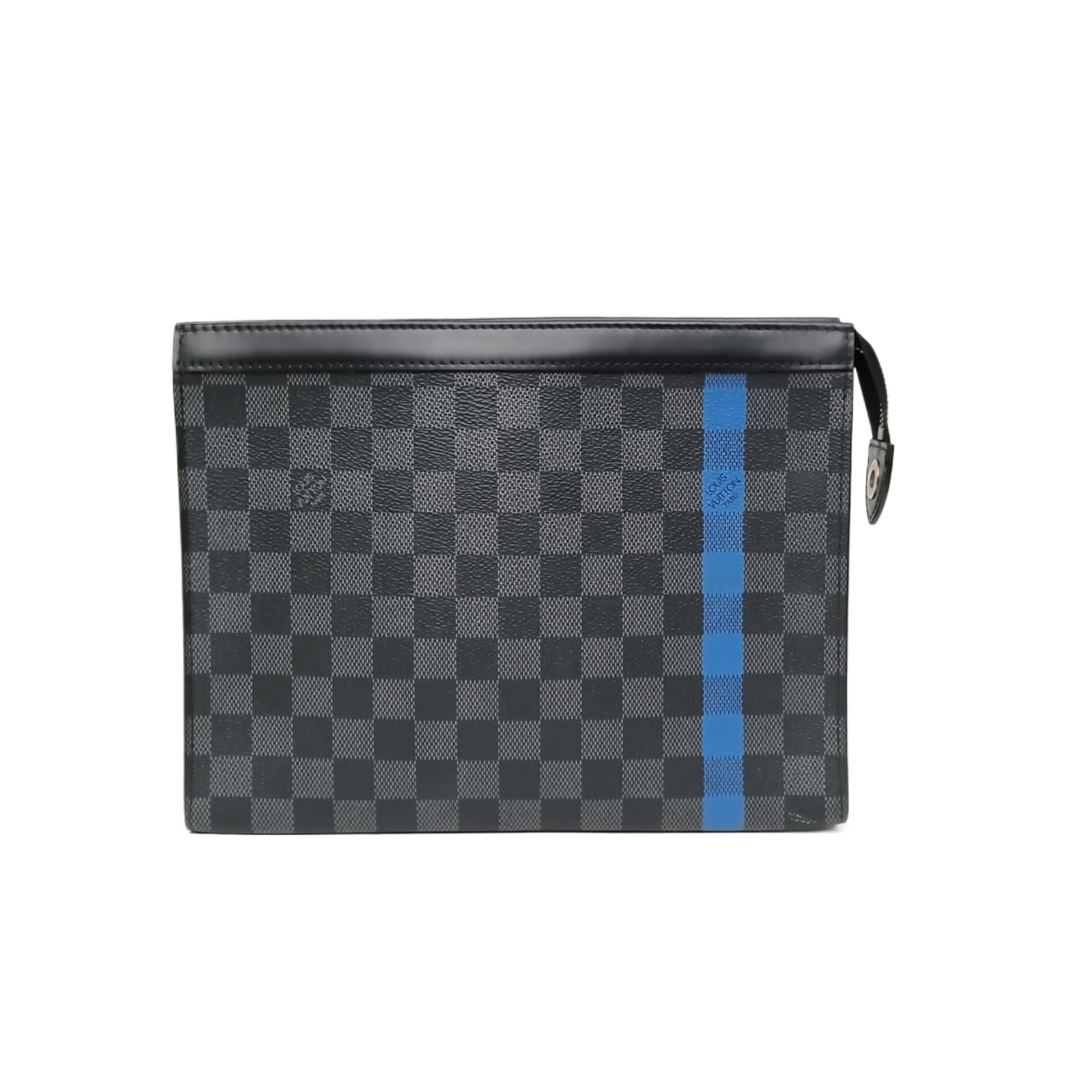 LOUIS VUITTON POCHETTE VOYAGE Medium 27cm Black Check PVC P216041792