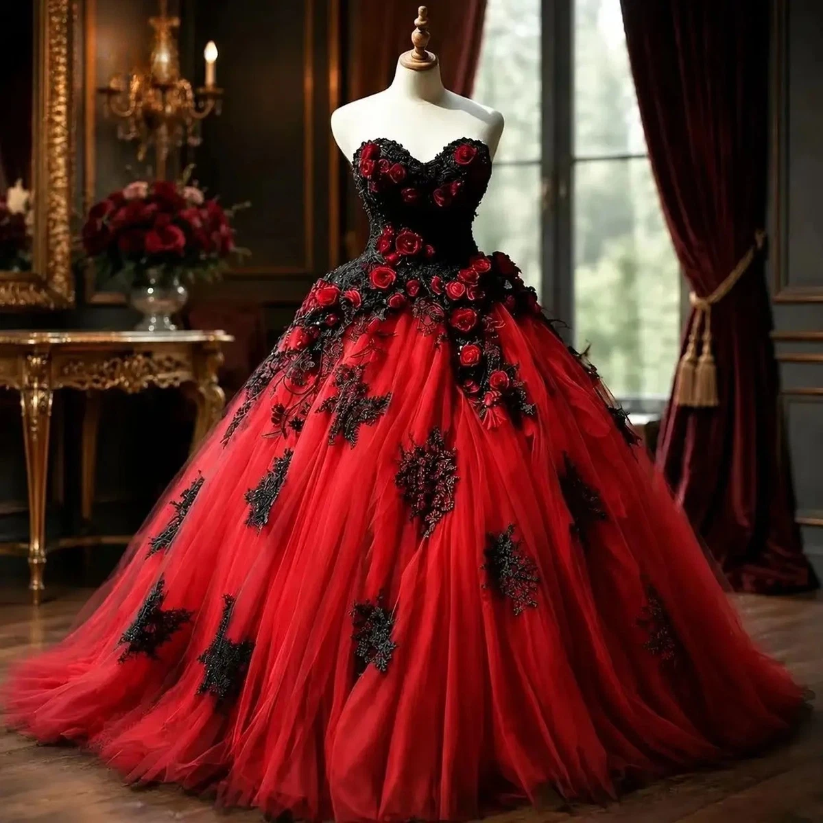 ebay red wedding dresses Red and Black Wedding Dress Indiana Wedding Dresses for sale