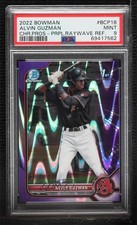 2022 Bowman Chrome Prospects Purple RayWave Refractor Alvin Guzman PSA 9 0yg9