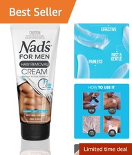 All-Natural Hair Removal Solution for Men - Painless  Effective, 6.8 Fl Oz