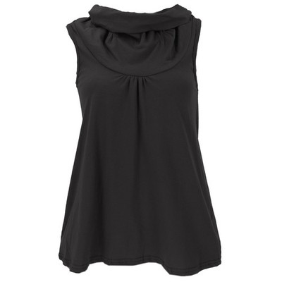 Loose fit Top mit Schalkragen, A Linien Boho Top - schwarz