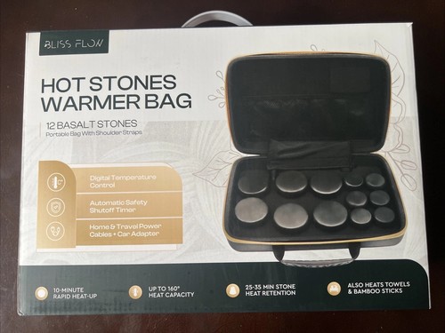 Bliss Flow Massage Therapy Hot Stone Heating Electric Portable Bag Spa