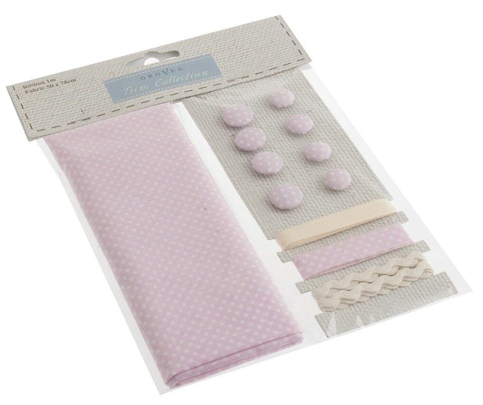 Ensemble De Couture En Coton - Boutons En Tissu À Pois Roses Pour Enfants - Photo 1/1