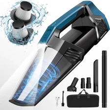 Cordless Car Vacuum Lightweight High Power Handheld Cleaner Blackblue