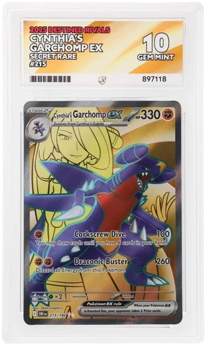 Pokémon TCG Cynthia's Garchomp EX 215/182 Destined Rivals Ace 10 Gem Mint