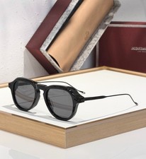 JACQUES MARIE MAGE Jenkins Aviator Sunglasses Black Dark Grey Lens 51mm