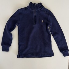 Polo Ralph Lauren Pullover Boys 6 Navy Blue Quarter Zip Soft Cotton Pony Logo