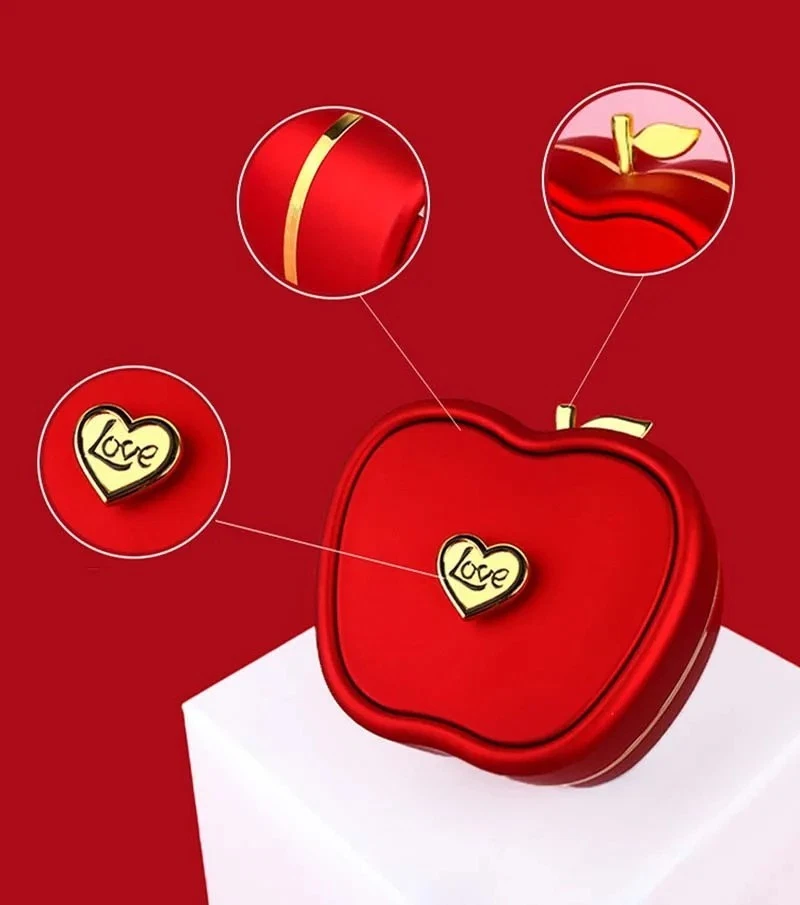 Joyero de manzana roja de calidad duradera collar regalos para mujeres y novias Foto 2 de 4