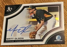 2015 BOWMAN CHROME PRIME POSITIONS CERTIFIED ON-CARD AUTO PPA-MO MATT OLSON 