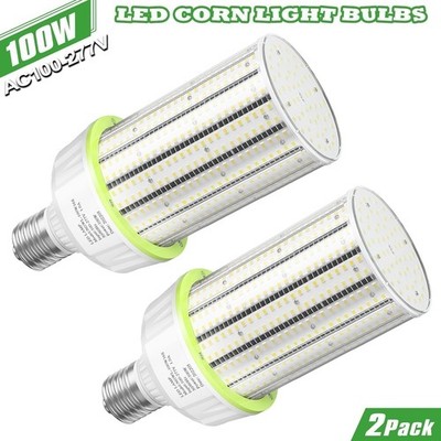 2x 100W LED Corn Cob Light E39 Base Factory Parking Lot HighBay Replacement Bulb