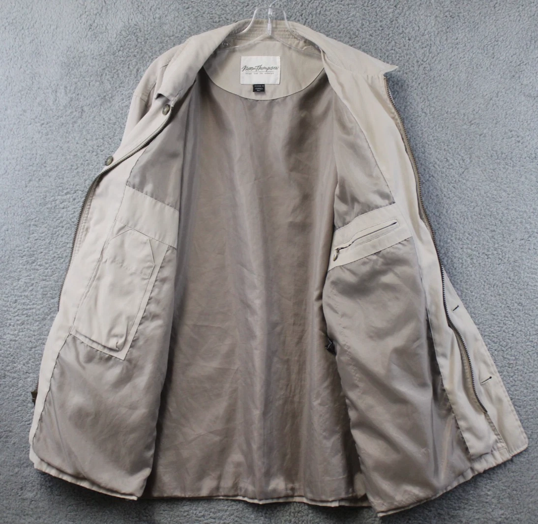 Vintage Norm Thompson Field Jacket Long Sleeve Beige Size XL Read Description image 11