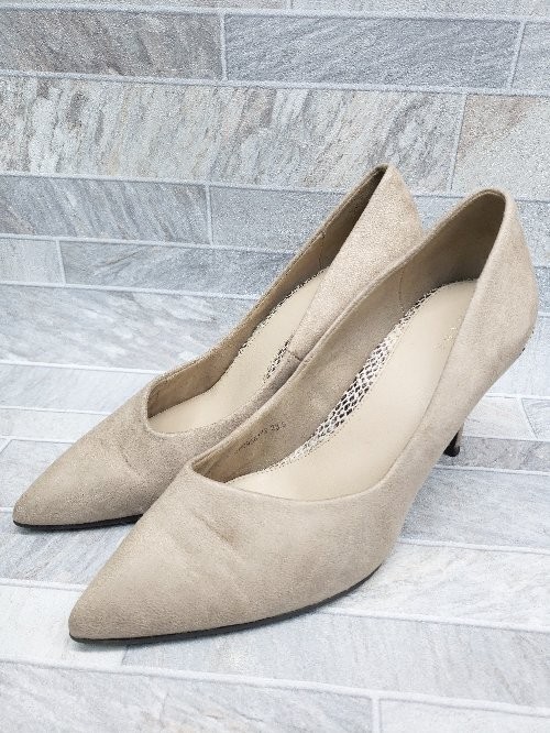 Randa Python Pattern Heel Pumps Size 23.5Cm Beige… - image 1