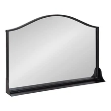 Kate and Laurel Gramera 32 x 22 Black Arched Wall Mirror with Ledge | Decorat...