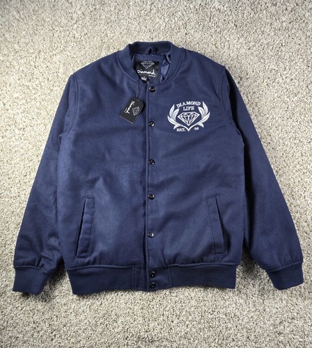 Diamond Supply Co Bomber Jacket Size Medium Blue