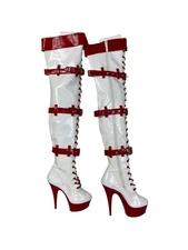 funtasma Medic Boots 6 teaser pleaser black/red over the knee platform