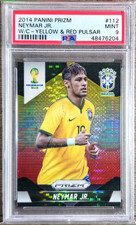 2014 Panini Prizm World Cup #112 Neymar Jr. Yellow & Red Pulsar PSA 9 MINT