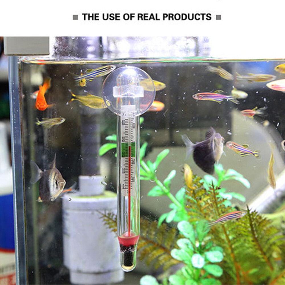Floating Aquarium Vertical Thermometer Suction Cup Mini Fish Tank